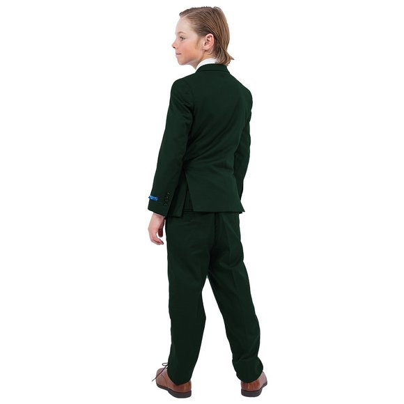5-Piece Perry Ellis Portfolio Boys Slim Fit Solid Suit, Green - Picture 6 of 7